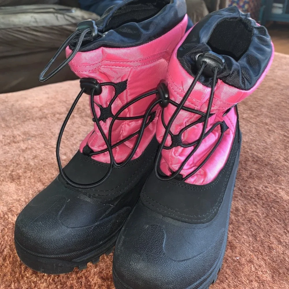 Tamarack Kids Size 4 Pink Black Snow Boots Skiing Hike Snowboard Cold